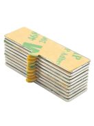10 darabos 30x10x1mm-es öntapadós neodímium hasáb mágnes készlet 3M ragasztócsíkkal