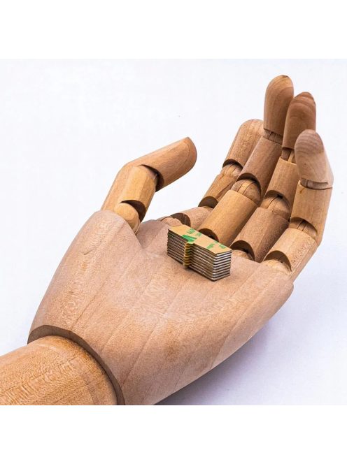 10 darabos 30x10x1mm-es öntapadós neodímium hasáb mágnes készlet 3M ragasztócsíkkal