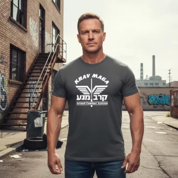 Krav Maga System uniszex pamut póló sportos grafikával
