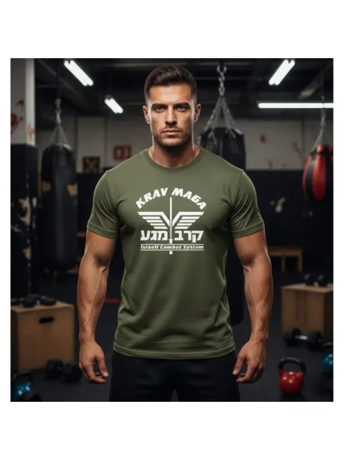 Krav Maga System uniszex pamut póló sportos grafikával