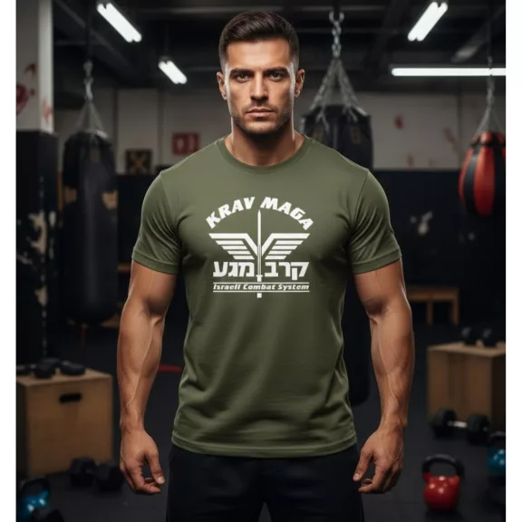 Krav Maga System uniszex pamut póló sportos grafikával
