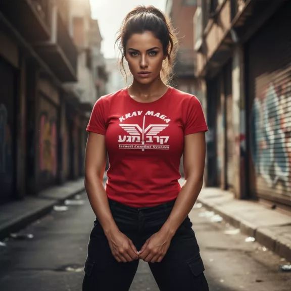 Krav Maga System uniszex pamut póló sportos grafikával
