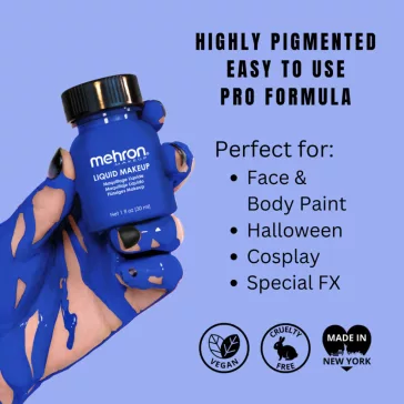 Vízbázisú airbrush és testfesték – Mehron Liquid Makeup blue