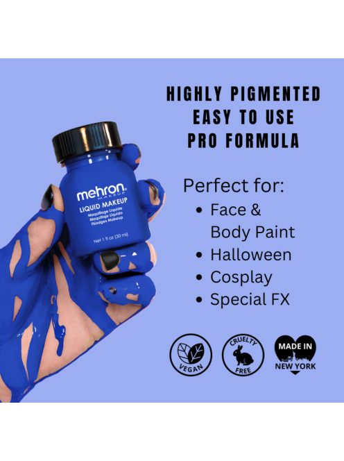 Vízbázisú airbrush és testfesték – Mehron Liquid Makeup blue