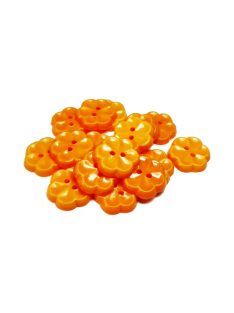 Virág formájú műanyag gomb - 10 mm több színben