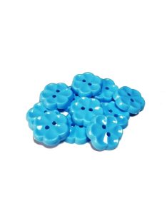 Virág formájú műanyag gomb - 10 mm több színben