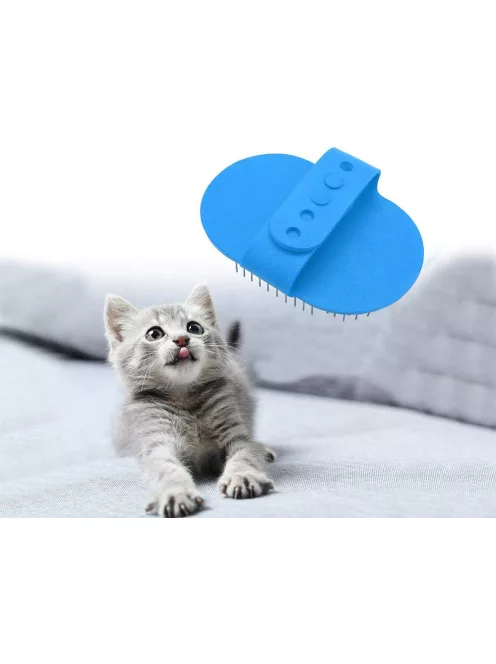 Puha fésűkefe kutyák és macskák szőrének fésülésére, masszírozó, csúszásmentes fogantyúval