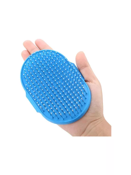 Puha fésűkefe kutyák és macskák szőrének fésülésére, masszírozó, csúszásmentes fogantyúval