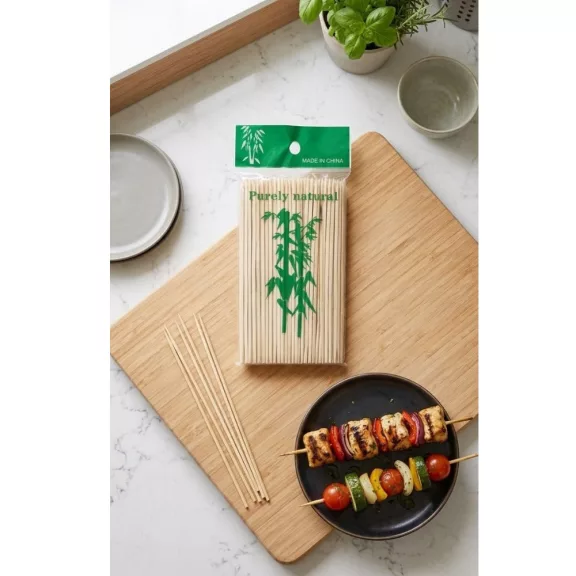 30 cm hosszú, 3 mm vastag bambusz nyársak 90 darabos csomagban grillezéshez