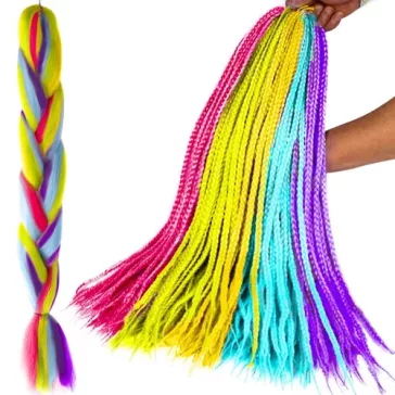 Szintetikus haj színes afro-ombre fonathoz - Szivárvány