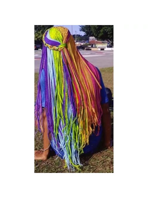 Szintetikus haj színes afro-ombre fonathoz - Szivárvány