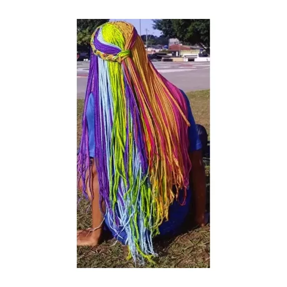 Szintetikus haj színes afro-ombre fonathoz - Szivárvány