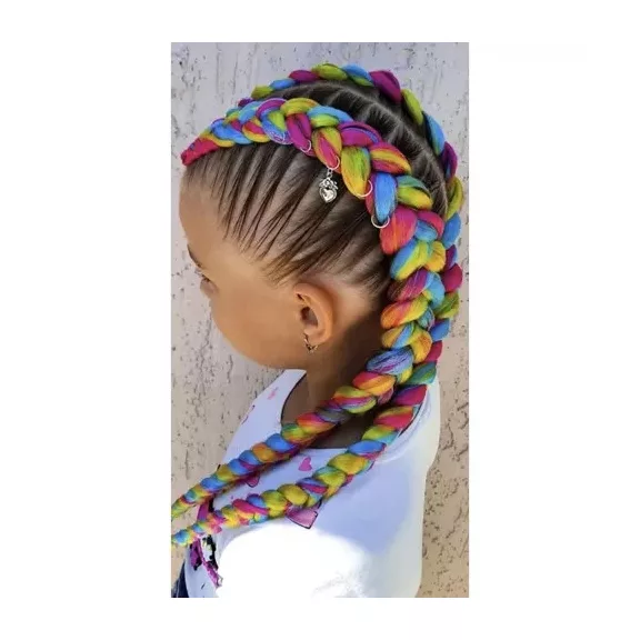 Szintetikus haj színes afro-ombre fonathoz - Szivárvány