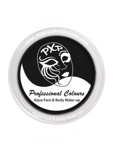 30 grammos, kerek tégelyes PXP Professional Colors fekete arcfesték ecsettel vagy szivaccsal történő használatra.
