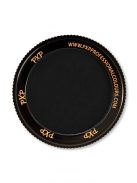 30 grammos, kerek tégelyes PXP Professional Colors fekete arcfesték ecsettel vagy szivaccsal történő használatra.