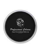 30 grammos, kerek tégelyes PXP Professional Colors fekete arcfesték ecsettel vagy szivaccsal történő használatra.