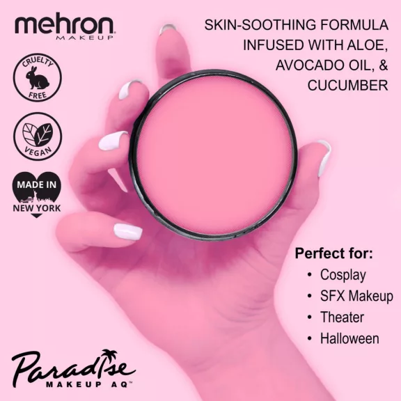 Mehron Paradise Makeup AQ Pastel Pink (40 g) – Pasztell rózsaszín arcfesték, vízbázisú testfesték