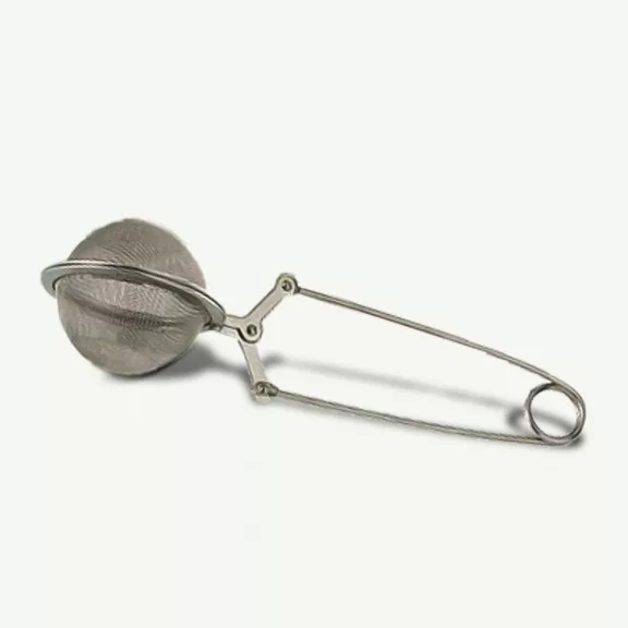 Gömb alakú teaszűrő csipesz 5 cm – fém teatojás szálas teához