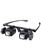 Nagyítós szemüveg LED világítással 2x 6x 8x 12x 24x nagyítással precíziós munkához