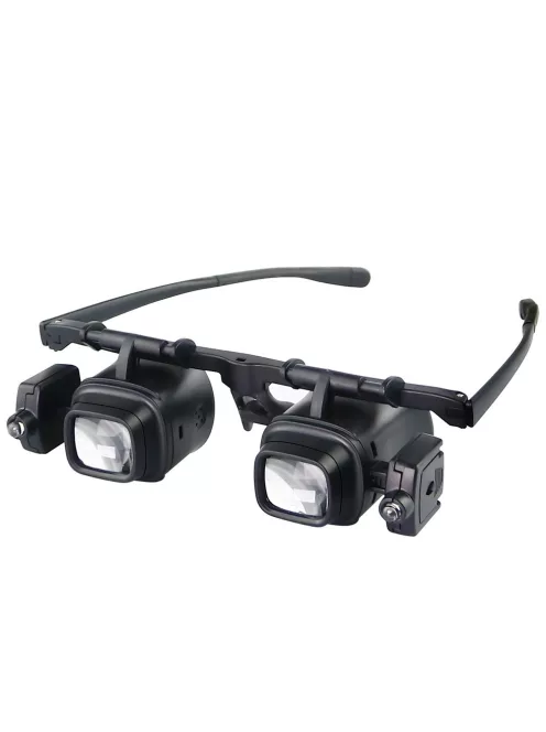 Nagyítós szemüveg LED világítással 2x 6x 8x 12x 24x nagyítással precíziós munkához