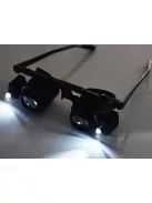 Nagyítós szemüveg LED világítással 2x 6x 8x 12x 24x nagyítással precíziós munkához