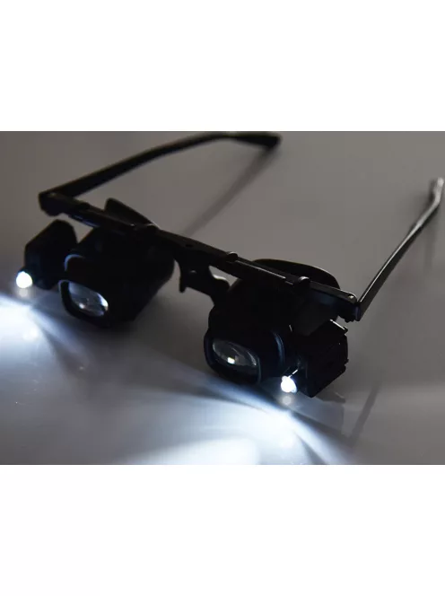 Nagyítós szemüveg LED világítással 2x 6x 8x 12x 24x nagyítással precíziós munkához