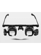 Nagyítós szemüveg LED világítással 2x 6x 8x 12x 24x nagyítással precíziós munkához