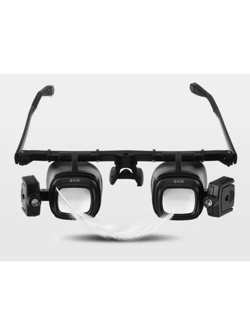 Nagyítós szemüveg LED világítással 2x 6x 8x 12x 24x nagyítással precíziós munkához