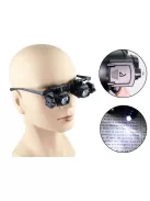 Nagyítós szemüveg LED világítással 2x 6x 8x 12x 24x nagyítással precíziós munkához