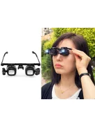 Nagyítós szemüveg LED világítással 2x 6x 8x 12x 24x nagyítással precíziós munkához