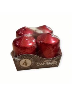 Adventi gyertya metál piros 4db/cs 40x60 mm