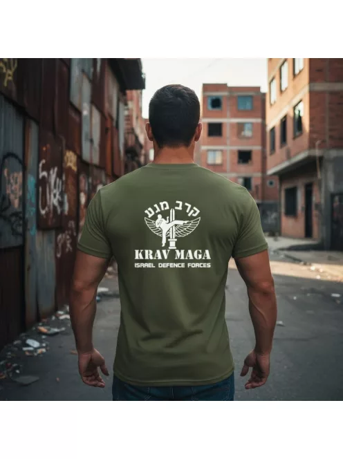 Krav Maga Israel Defence Force pamut póló uniszex IDF mintával elöl és hátul