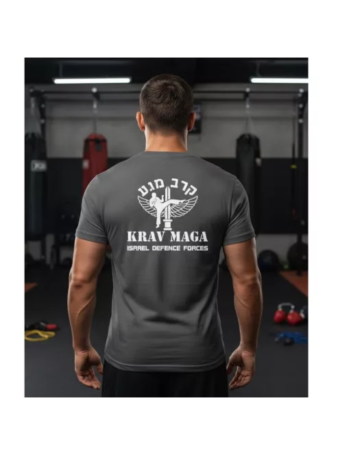 Krav Maga Israel Defence Force pamut póló uniszex IDF mintával elöl és hátul