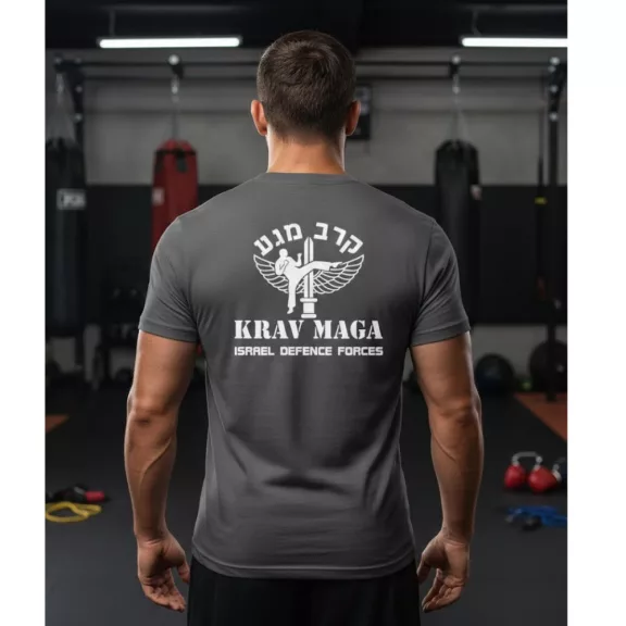 Krav Maga Israel Defence Force pamut póló uniszex IDF mintával elöl és hátul