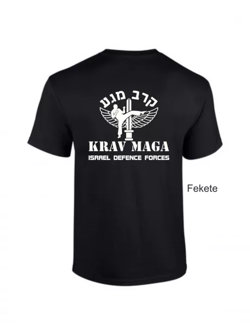 Krav Maga Israel Defence Force pamut póló uniszex IDF mintával elöl és hátul