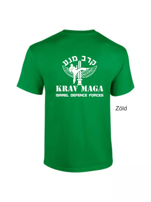 Krav Maga Israel Defence Force pamut póló uniszex IDF mintával elöl és hátul