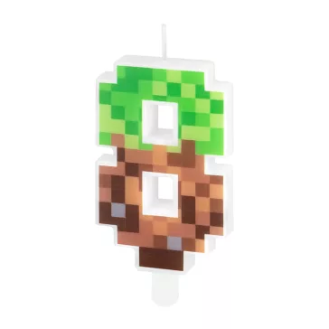 8-as szám alakú pixel tortagyertya műanyag beszúróval