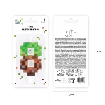 8-as szám alakú pixel tortagyertya műanyag beszúróval