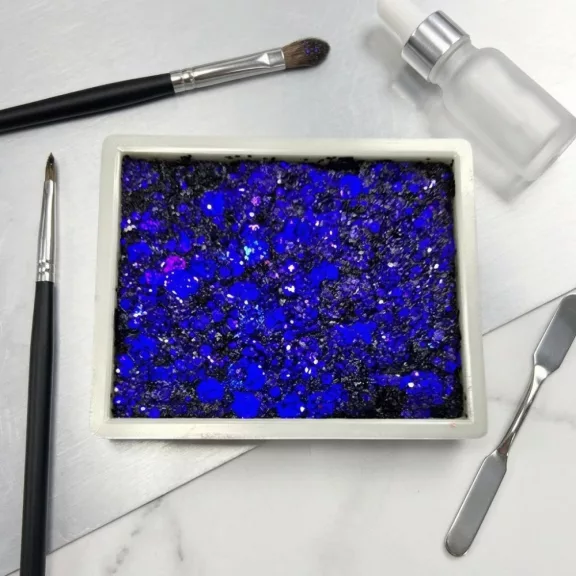 KiviArt Glitter Cream 'Dark Night' sötét holografikus csillámkrém arcra és hajra