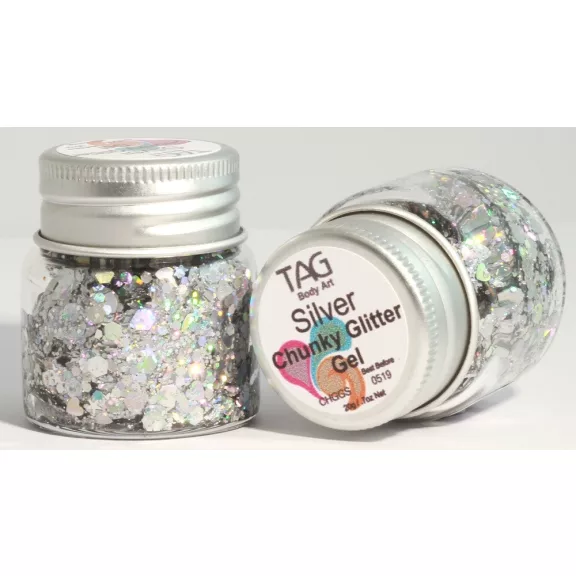 TAG Chunky Glitter Gel Silver - ezüst 20gr
