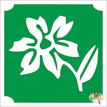 5x5 cm-es Csillám tetoválás sablon -Virág 3