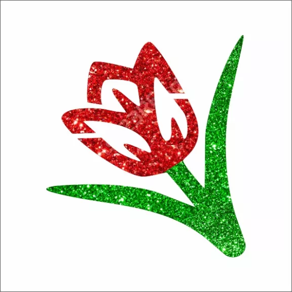5x5 cm-es Csillám tetoválás sablon - Tulipán 10