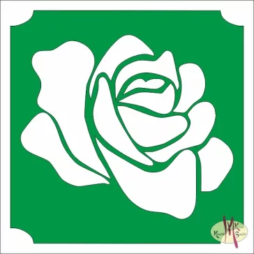 5x5 cm-es Csillám tetoválás sablon - Rózsa virág 20