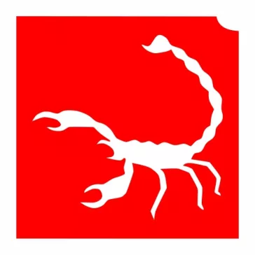 KiviArt 4x4cm Csillámtetoválás sablon 20 skorpió