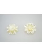 Akril gyöngy  virág 20 mm - 10 db/cs,  gyöngy fehér