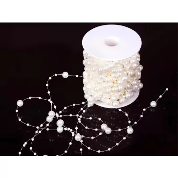 Akril gyöngy  virág 20 mm - 10 db/cs,  gyöngy fehér