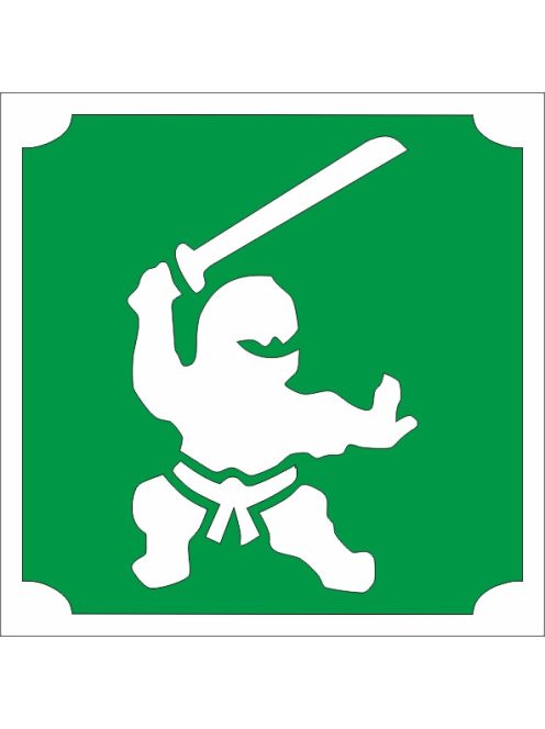 KiviArt 5x5 cm-es Csillám tetoválás sablon - Ninja minta.
