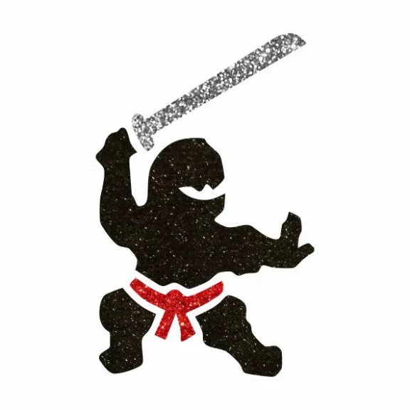 KiviArt 5x5 cm-es Csillám tetoválás sablon - Ninja minta.