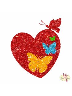  Csillámtetoválás sablon - Szív lepkék