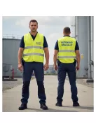BIZTONSÁGI SZOLGÁLAT feliratú minősített neon sárga fényvisszaverő mellény
